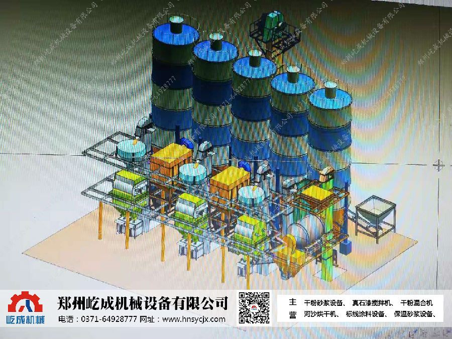 南昌干混砂漿生產(chǎn)線和?；⒅楸厣皾{設(shè)備安裝中