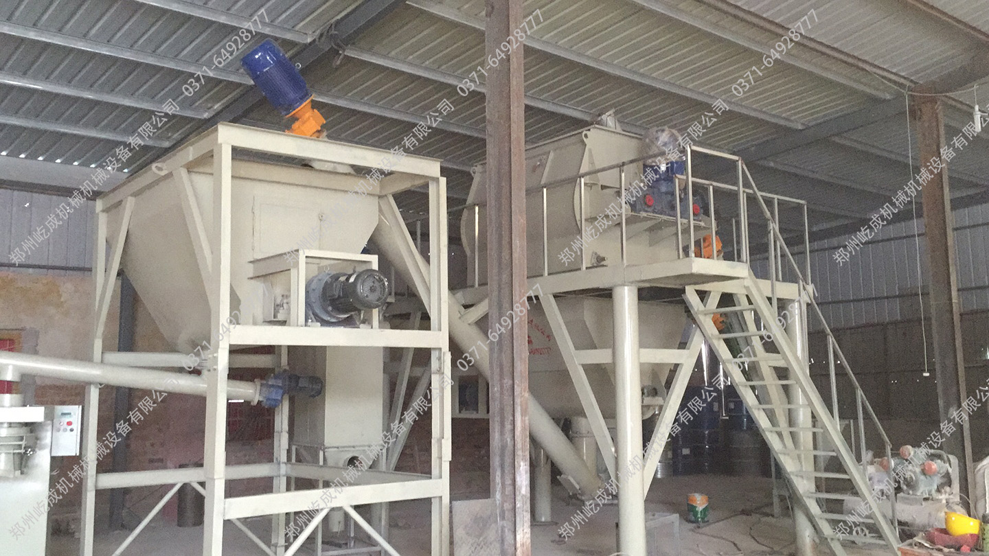 廠房高度有限的老板該看看江蘇沭陽(yáng)這套干粉砂漿設(shè)備案例